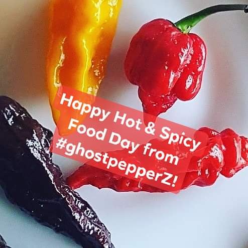 ghostpepperz1's tweet photo. Happy Hot and Spicy Food Day from #ghostpepperZ!

https://t.co/U4UGHYTZ69
https://t.co/EtZg0XSVyU

#hothothot #hotpeppers #chilipeppers #hottestpeppers #hotandspicy #spicy #hotandspicyfood #chilis #freshpeppers #ilovespicy #spicyfood #peppers #hotandspicyfoodday https://t.co/NtmbJ0hEad