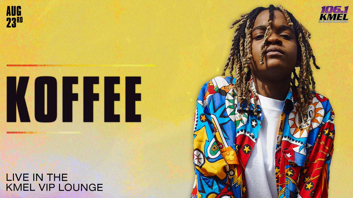 106KMEL's tweet photo. Meet @originalkoffee inside the #KMELVIPLounge on 8/23! 

Enter online for a chance to win: https://t.co/iC6Uj7cmsB https://t.co/ClD48laGyA