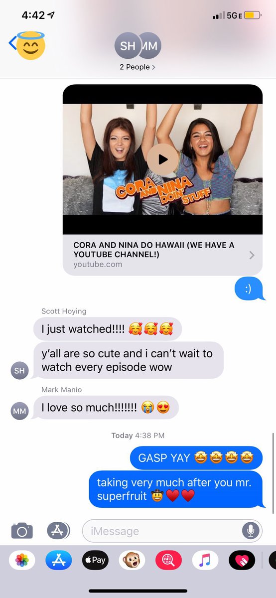coraandnina's tweet photo. GASP! Is this the @scotthoying @markmanio #scomark badge of approval ?!?! I mean if you havenโt watched the video yet... what else could you be doing... WATCH NOW!!!!! Link in our pinned tweet!!!!! https://t.co/uxiBDK661p
