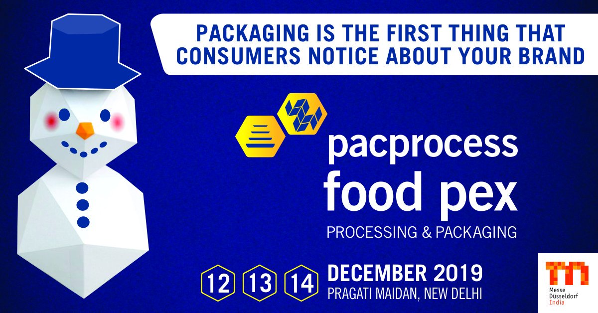 From keeping your products safe to attracting new customers, #packaging have a big responsibility.

Be a part of India's leading exhibition for "Processing &amp; Packaging" #food #Beverages #Pharma #Cosmetics #Sweets #Bakery #Non_Food #Industrial_Goods

pacprocess-india.com
