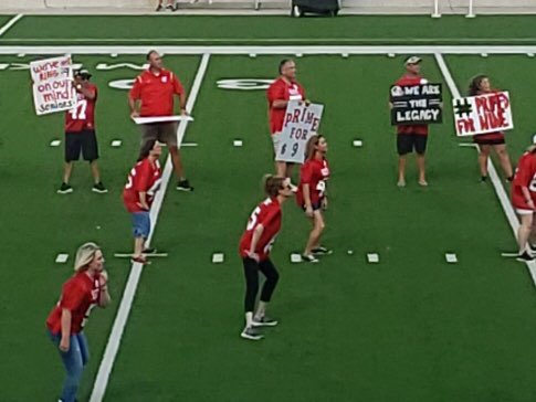 How the heck is my baby a Senior tight end??? <a href="/Katyfootball/">Katy Football</a> the Pep Rally was so great! I hope us goofy senior moms danced ok! 😂