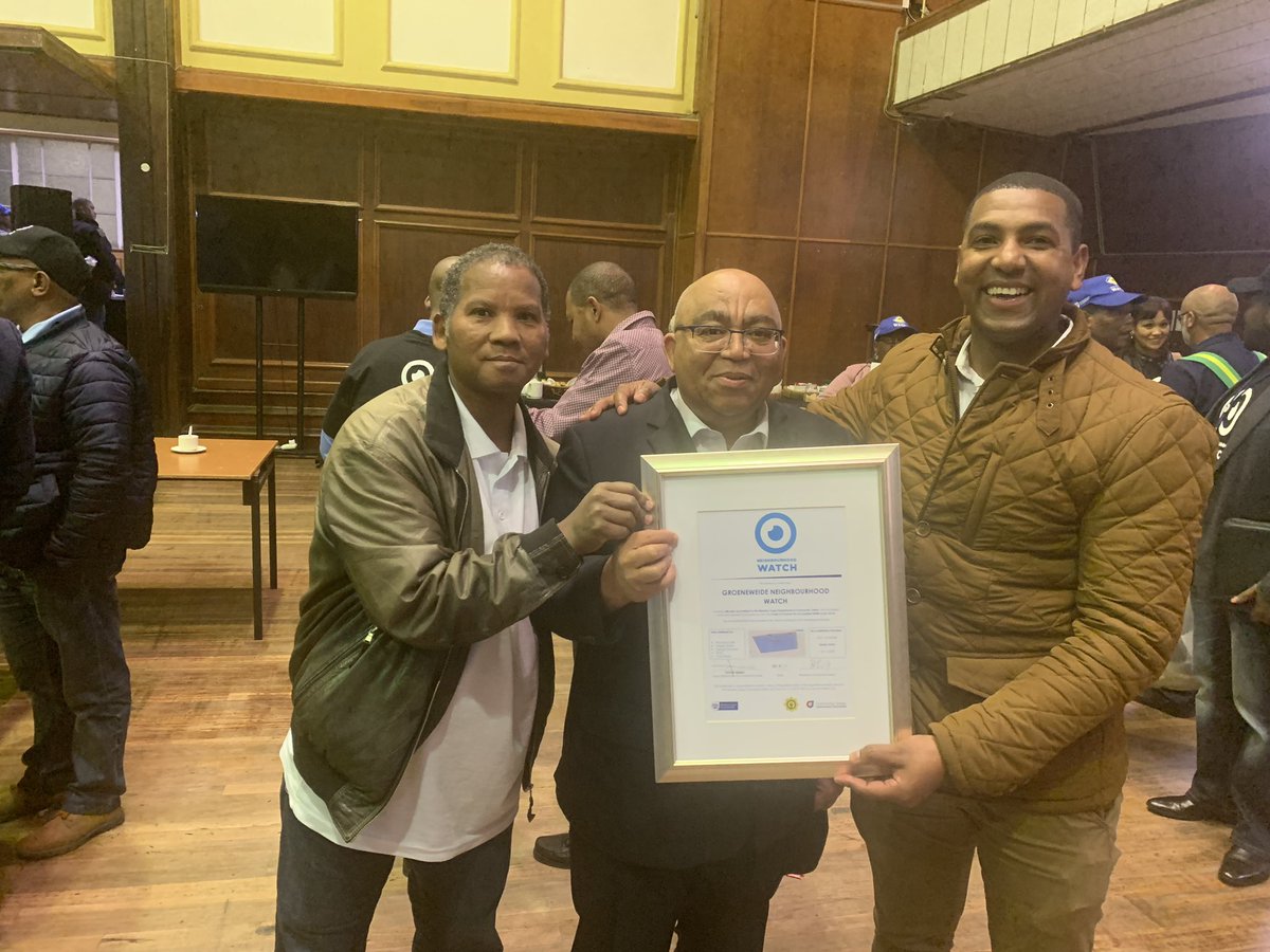 GroeneweideG's tweet photo. Proud moment for our Neighbourhood watch receiving DOCS accreditation last night.  
@WesternCapeGov  @george_mun  @GeorgeHerald @SABCNewsOnline https://t.co/MfYAwHUZ5t