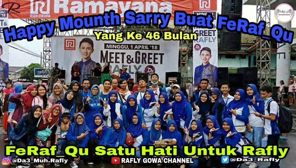 AssalamuAlaikum😍
Selamat Siang Guys😘💙
Happy MonthSarry Buat FeRaf_Qu Yang Ke 46 Bulan Semoga Kita Semua Slalu Dalam Lindungan Allah Tetap Menjaga Silahturahmi Makin Kompak Makin Solid Intinya doa Terbaik Buat Kita Semua FeRaf_Qu Tetap Disini Untuk Mendukung Karir Rafly 🙏🏻💕