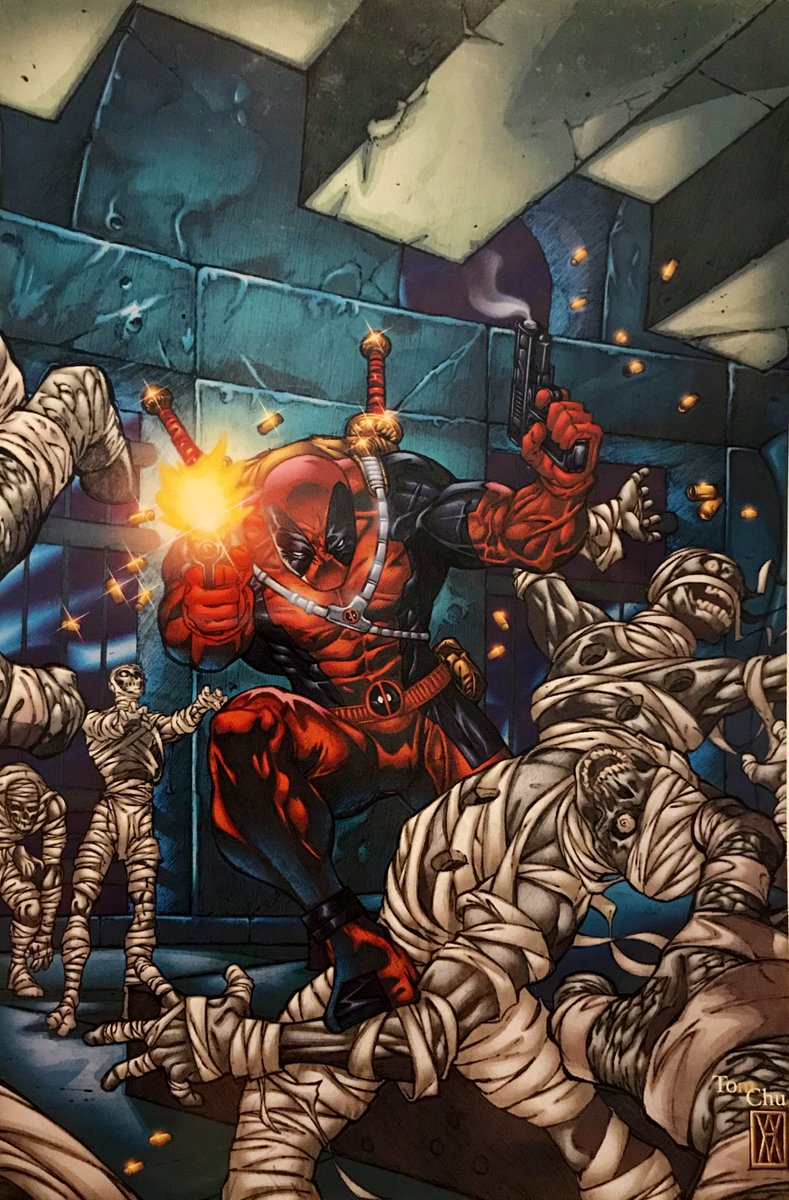 SoulinkChu's tweet photo. My first Deadpool cover, at the time I actually didn’t have any idea who Deadpool was. Art by #WalterMcDaniel https://t.co/0rL2IuI2fQ