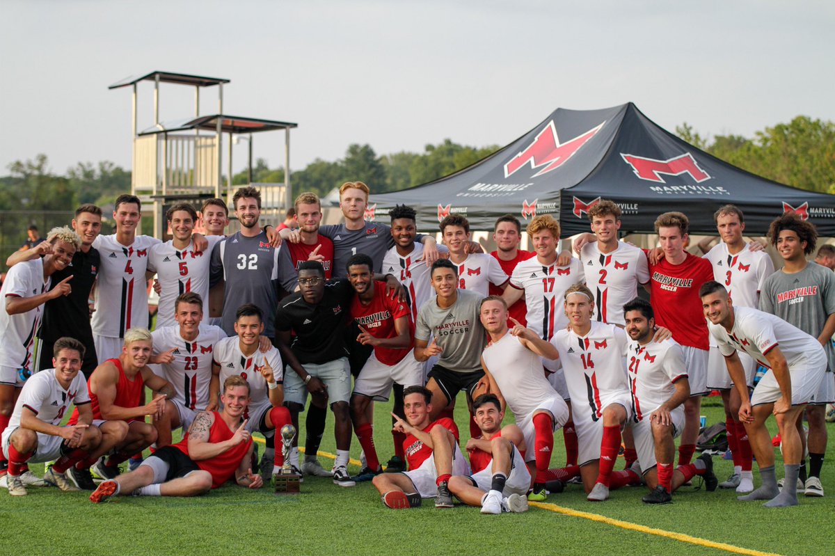 MaryvilleSoccer's tweet photo. Great team effort in tonight’s match as #SaintsSoccer keep the Conway Cup at Maryville by defeating Missouri Baptist 8-2. Mason Derby Champs 🏆 https://t.co/mzKS30OUuy