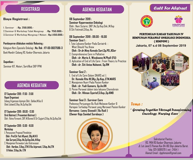 himponi's tweet photo. #perawatonkologi Sudah daftarkah? Sudah masukkan abstrak penelitian anda?
~~
PERTEMUAN ILMIAH TAHUNAN IV 
Jakarta 7-8 Sept 2019

#himponi https://t.co/EdvKjR4X9H