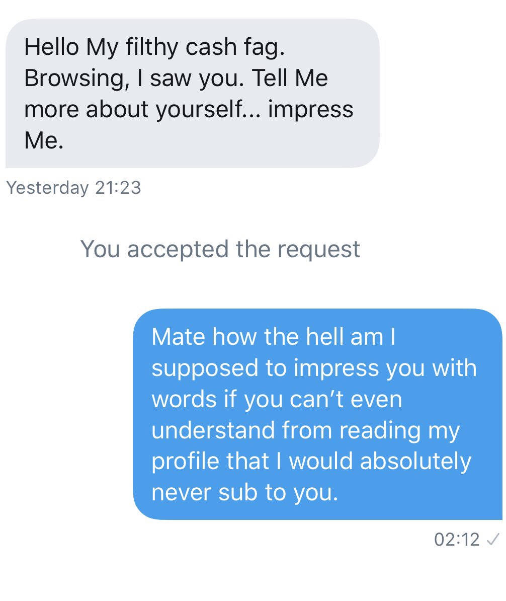 Jesus Christ message after message from people who don’t bother reading the few lines written in someone’s profile. Where are the real men? Not looking for a boy with an inferiority complex or an inflated ego. I’m looking for proper blokes.
