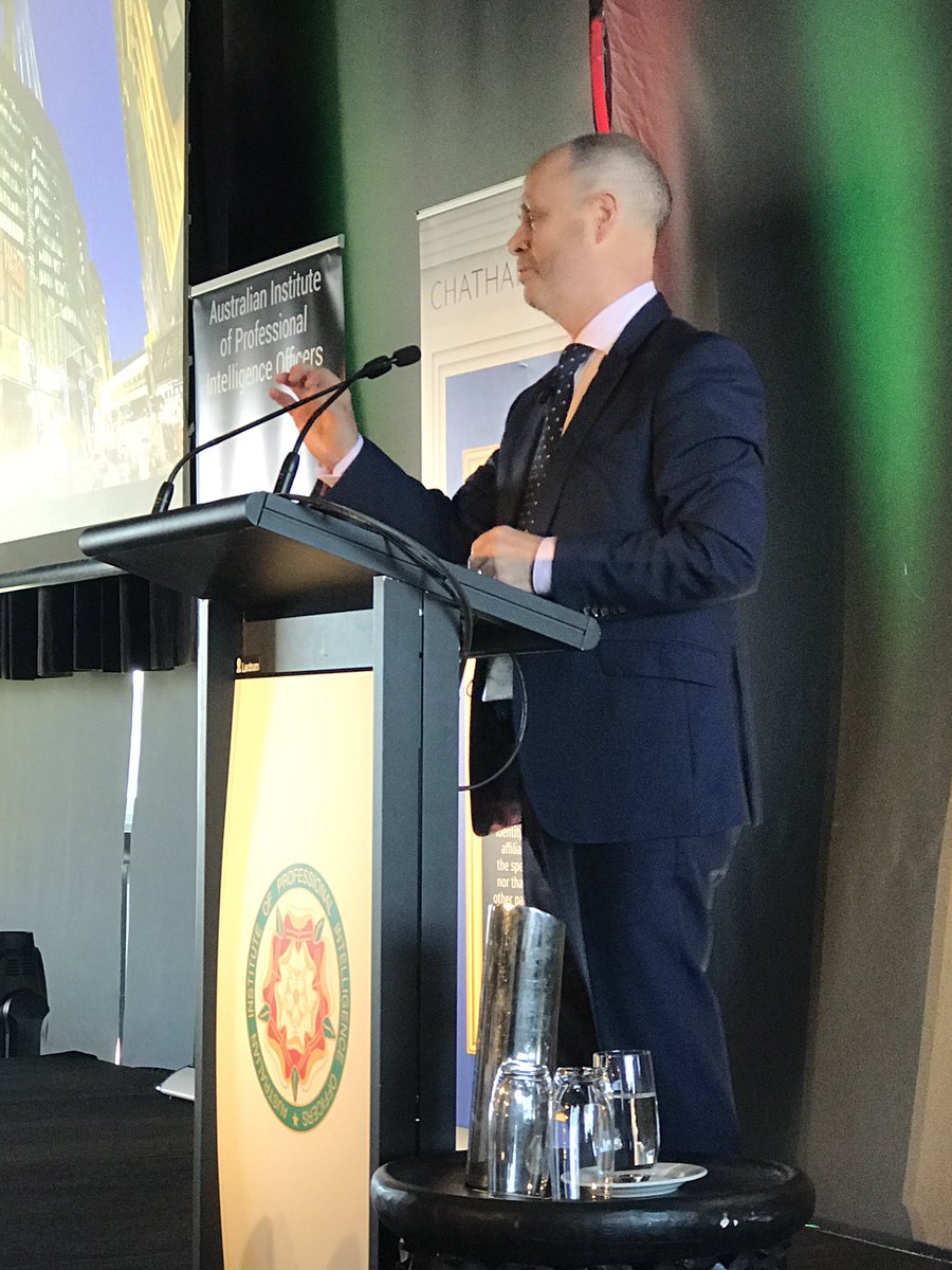 kerrypeachey's tweet photo. #Intelligence2019 #AIPIO John Yates from the Scentre Group challenges us to Dare to Share, bringing a wealth of law enforcement experience to the room. https://t.co/T1FByvSVMQ