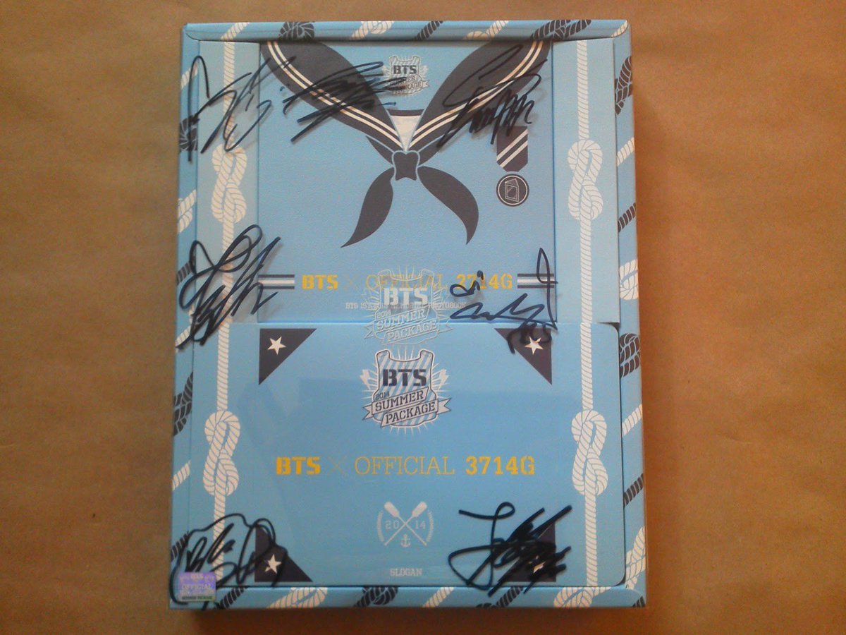 Other signed items- BTS has signed only a few posters and photocards. They are rare. If you see them for cheap, they are fake- BTS never sign unofficial merch. Those are fake- BTS do sign some non-album items like Summer Package 2014Apply the same rules to see if it's real