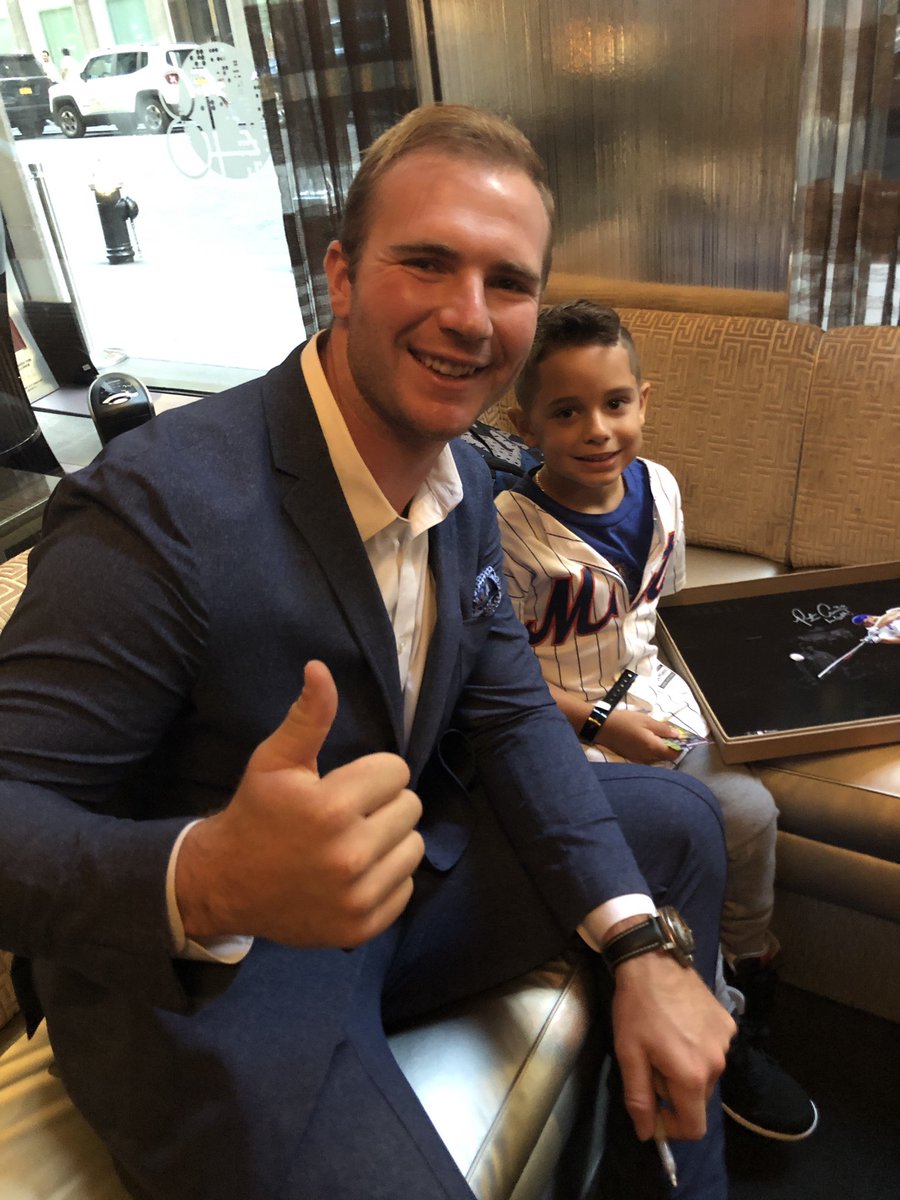 ChupacabrasGM's tweet photo. The look on Gabe’s face was Priceless!!! Thank you @Pete_Alonso20 @Fanatics #Kendall #MCHamner #Wyatt @SosnickCobbe #Jon for making this happen 😁😁😁 Let’s go @Mets #LFGM #LGM #PeteAlonso https://t.co/0omUiA0990