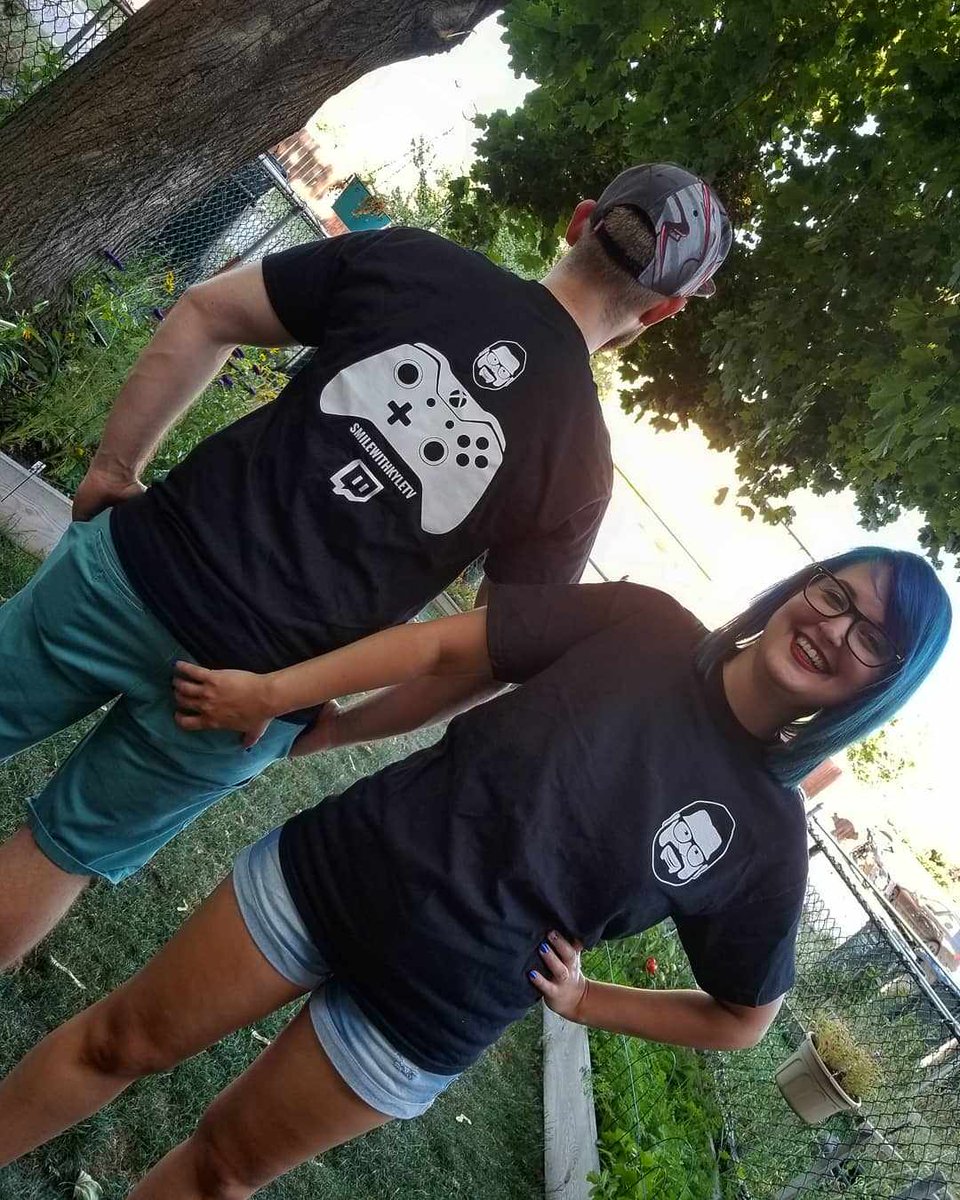 Zekwas1's tweet image. The #wifetobe won @smilewithkyletv give away...and we got a surprise SECOND SHIRT in the mail! You da best man! They fit perfectly. 
If you havent gotten your hands on one of these...you gotta! 
.
.
.