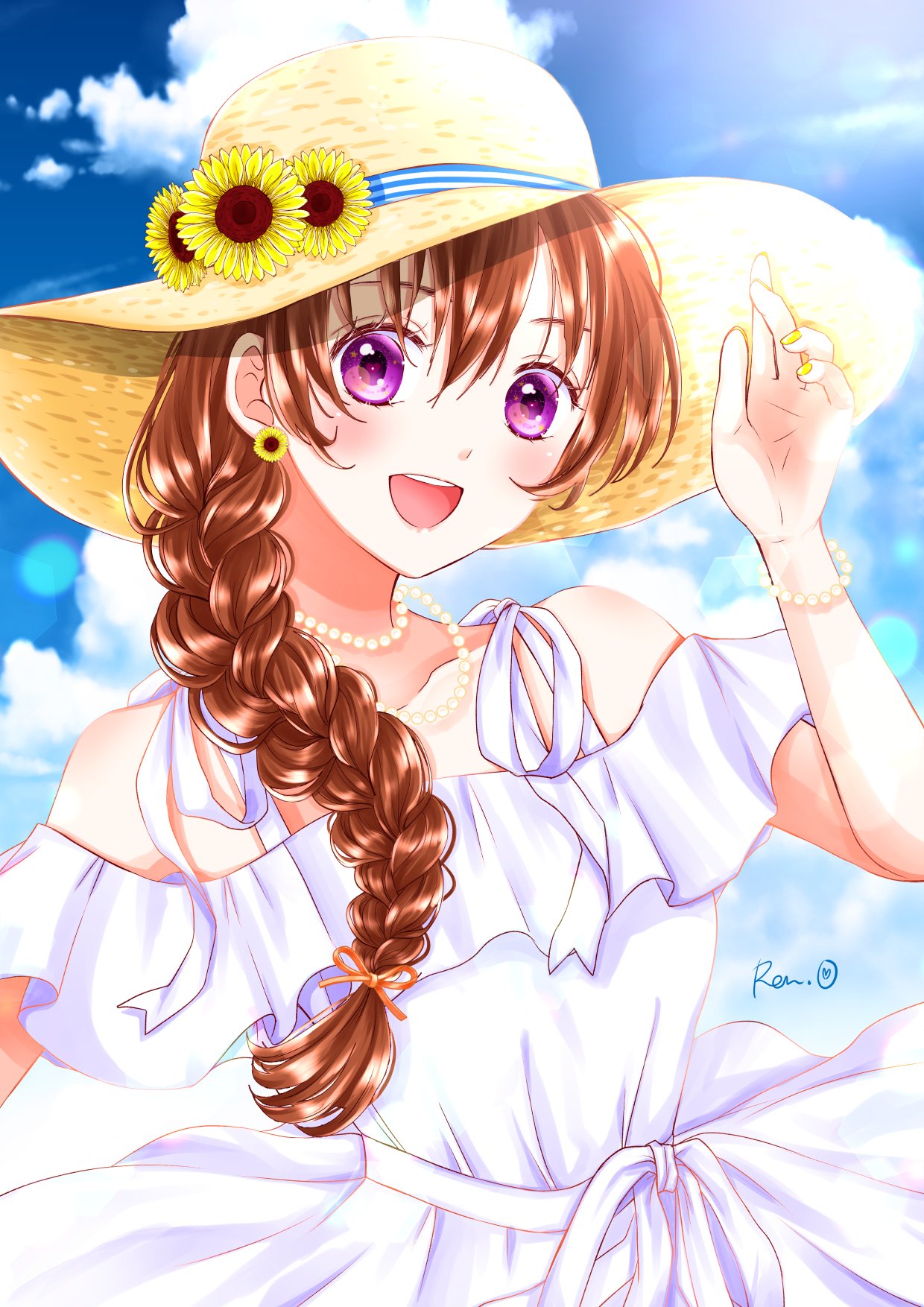 沖野れん 今年の残暑見舞いイラストです 一度描いてみたかった夏の定番麦わら帽子に白ワンピの女の子 可愛く描けて満足です 暑い日が続きますが皆様お身体お気をつけてお過ごしください T Co Vwsoxbhw44 Twitter