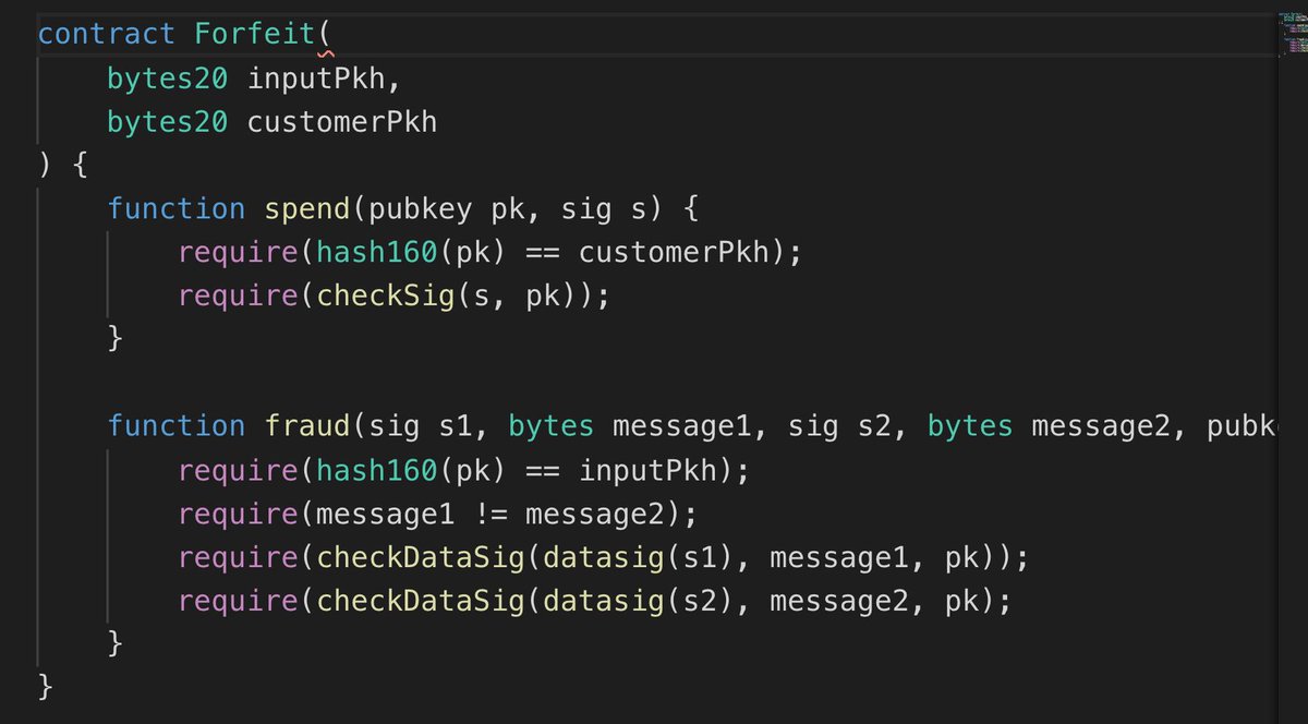 cgcardona's tweet image. Awemany's forfeit script as #CashScript.
github.com/Bitcoin-com/ca…
More info: developer.bitcoin.com/cashscript/doc…
