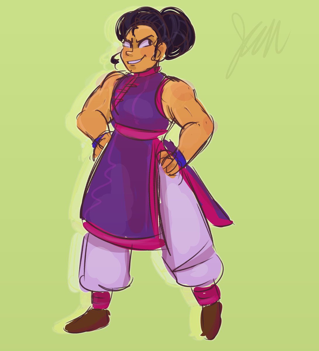 shinxshank's tweet photo. i like it when ppl draw chichi w big ol farmer arms https://t.co/9oS1AFRDs2