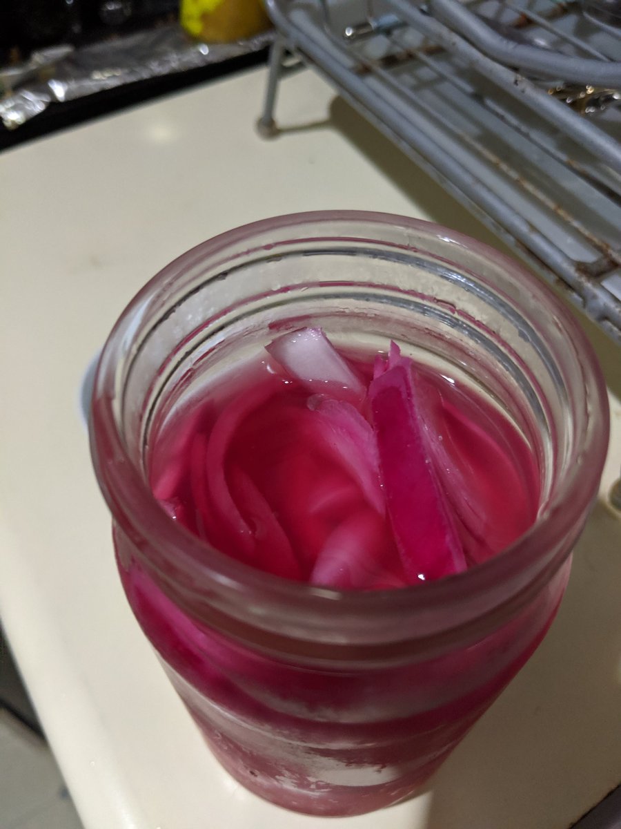 Made some pickled onions.  Very good for your heart.  Just mix half vinegar, half water, and one teaspoon salt. #onions #pickledonions #MaxLeeCanCook