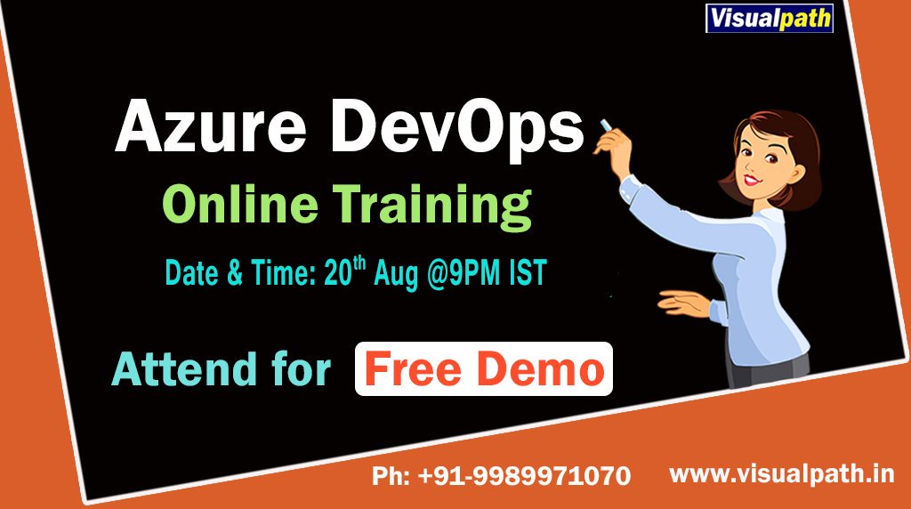 VisualpathPro's tweet photo. Attend a free demo class on #Azure_DevOps online training course
Date &amp; Time: 20th August - 9PM IST
Click here to join a demo 👉👉 https://t.co/SwPBR3z79z 
Contact for more details +91-9989971070
#Azure #DevOps #SyeRaaTeaserDay #Chandrayaan2 https://t.co/o22t2Sdues