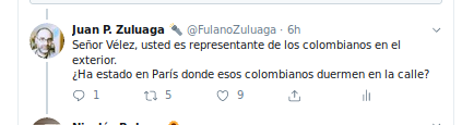 FulanoZuluaga's tweet photo. El señor @JuanDaVelez es mi representante a la cámara por ser de la circunscripción de colombianos en el exterior. Ante una pregunta me bloqueó. Conducta me parece cobarde y además ilícita. @BalceroNicolas @cielo_rusinque @dangonzalez0504 https://t.co/ASQWToYmp1