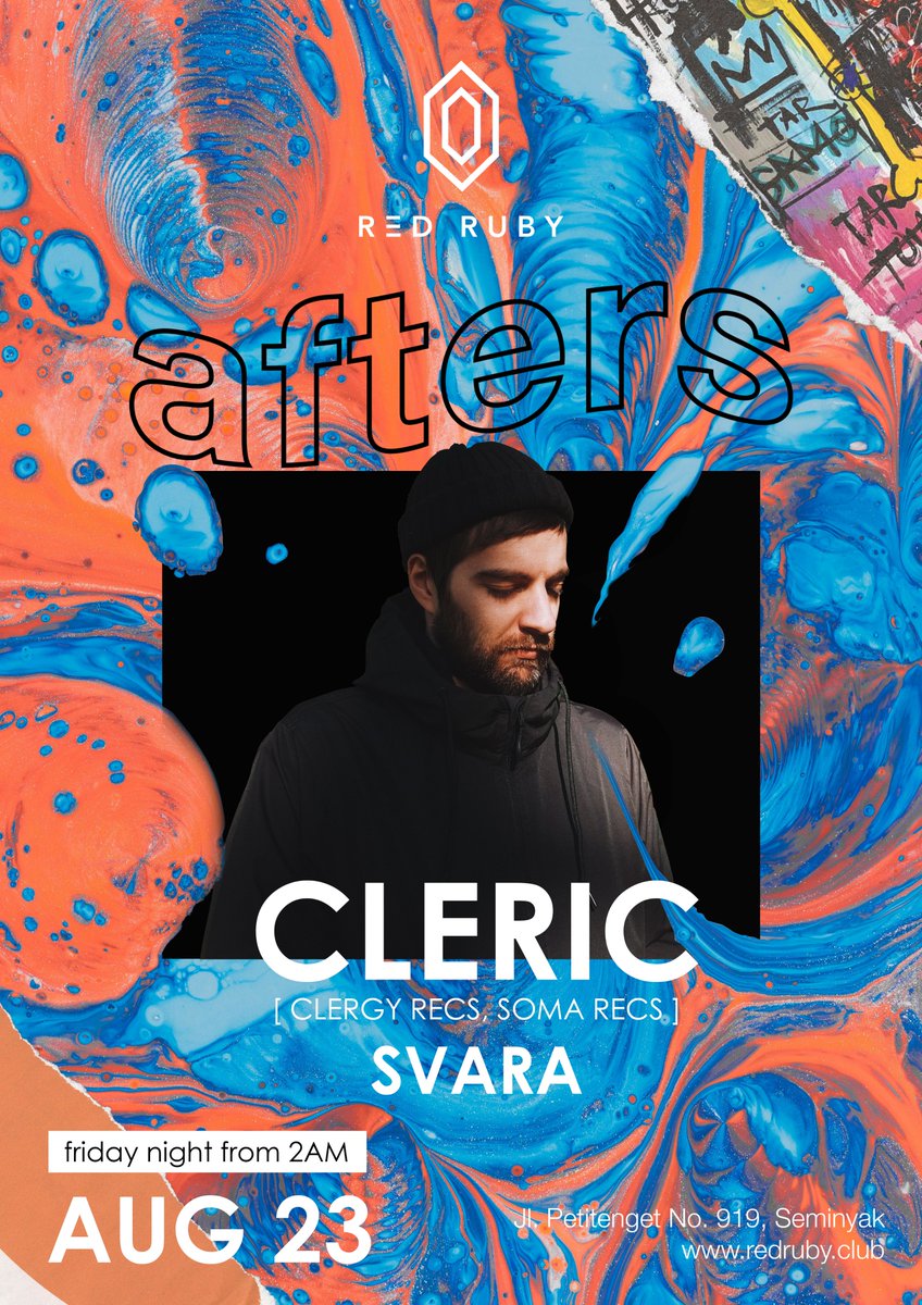 FRIDAY 23rd of August, CLERIC will join us on the decks, join this epic party in Bali now! event: tinyurl.com/yxc9y84n
 #bali #baliparty #balievent #baliclub #balinightclub #seminyak #seminyaknightclub #ttot #cleric #redrubybali