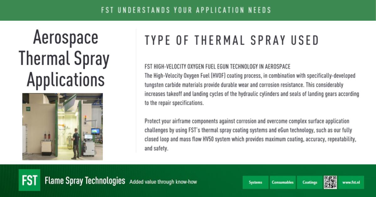 FST HIGH-VELOCITY OXYGEN FUEL eGun TECHNOLOGY IN AEROSPACE


#FST #FlameSprayTechnologies #HVOF #ThermalSpray #Aviation #aerospacemanufacturing #AerospaceIndustry #aerospace #IndustrySolutions #YourPartnerInThermalSpray
