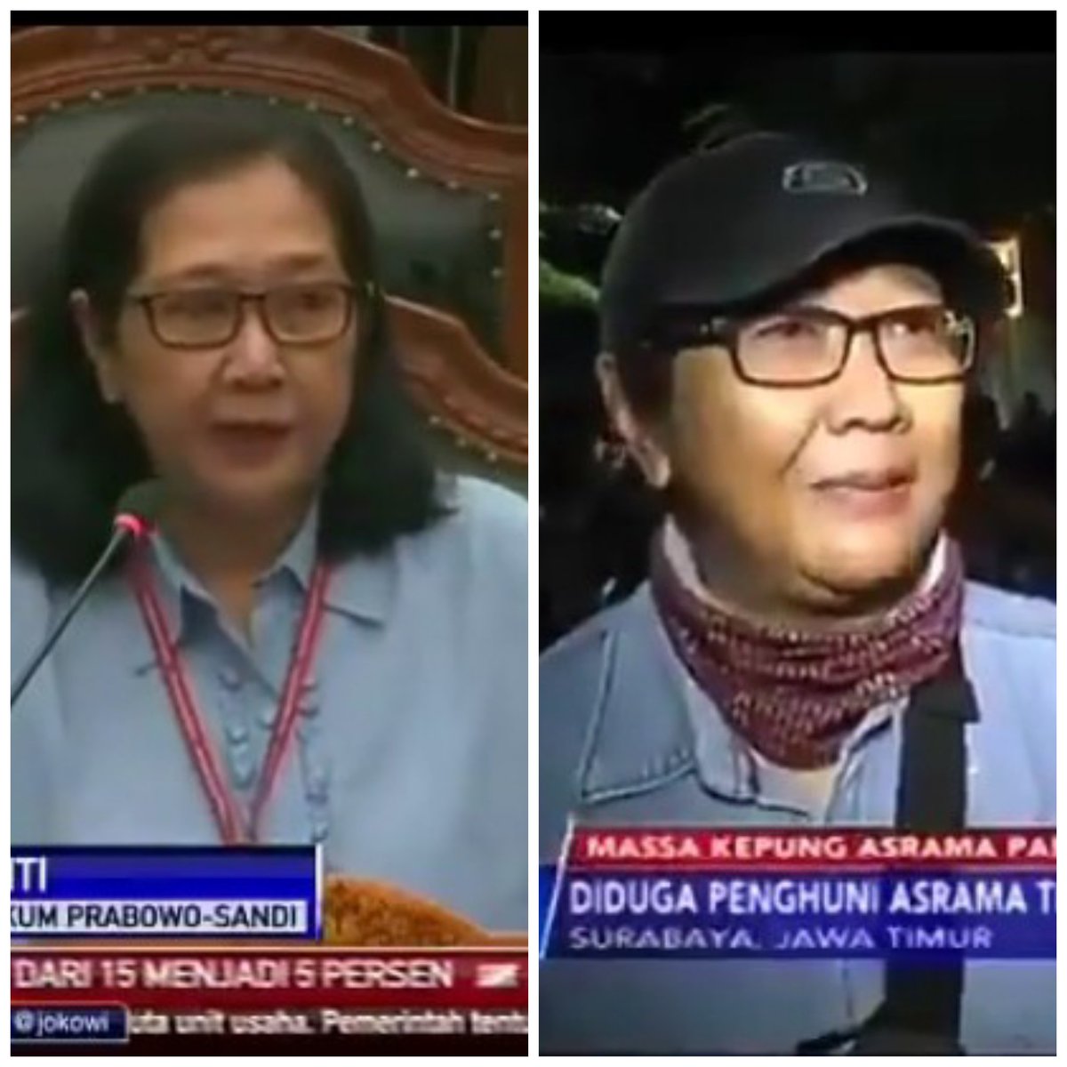 Apakah sebuah kebetulan kalau ibu Tri Susanti yang merupakan saksi dari BPN 02 ini kemudian berada di lokasi insiden, diwawancara dan memberikan keterangan bahwa mahasiswa Papua membuang bendera ke selokan, sesuatu yang hingga sekarang tak ada bukti.