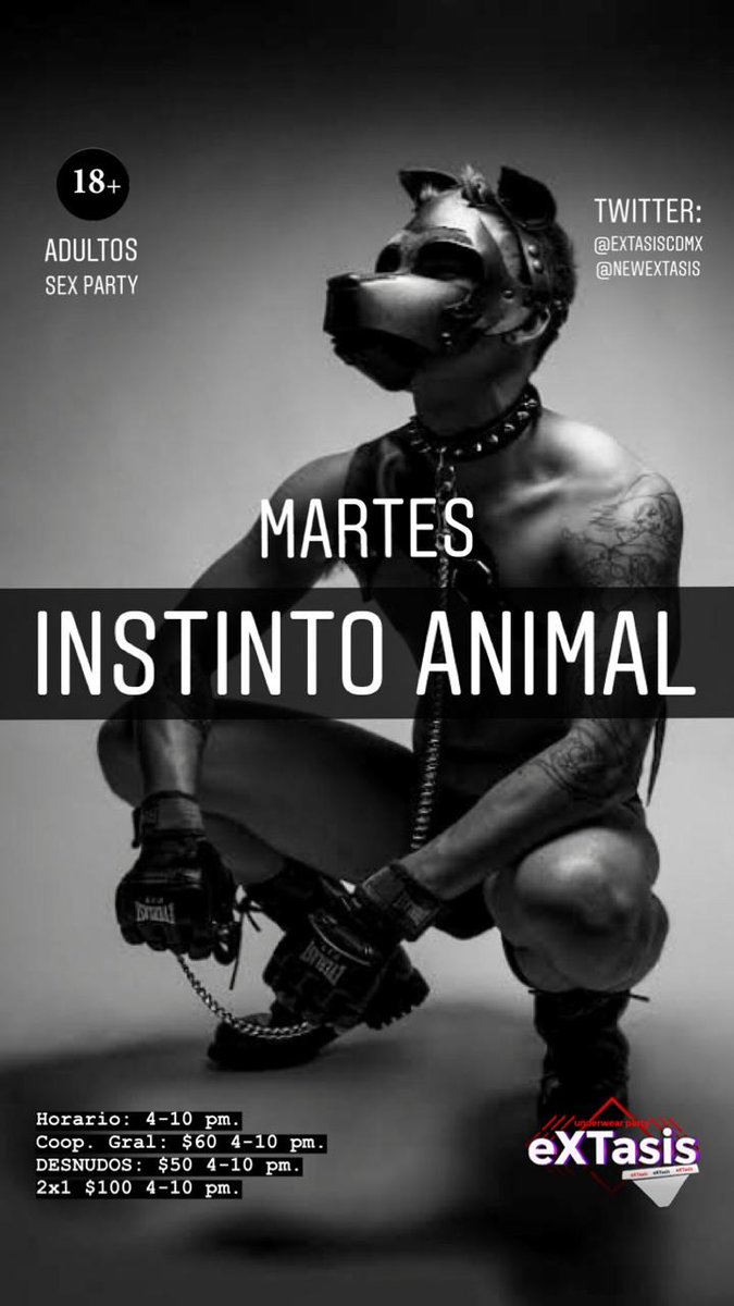 ExtasisCDMX's tweet photo. Regresamos los MARTES que serรกn de SEXO INTENSO. #EntreCabrones
Ven y satisface tus PERVERSIONES.
๐๐๐ฆ๐ @NewExtasis #NewExtasis #SexPartyCDMX
@orgyologoII @lord_cruising @ElReyDelCatre @cruising_cdmx @sonsexyschicos @CuleadorapeloMX @CabronAct @IvanAlexandreHd @AstorFuckerX https://t.co/ZZ2XCsehV8