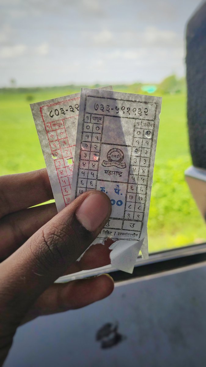 Mnish2510's tweet image. Traveling in #STBus #OldTickete #OldVibes #MSRTC #memories
