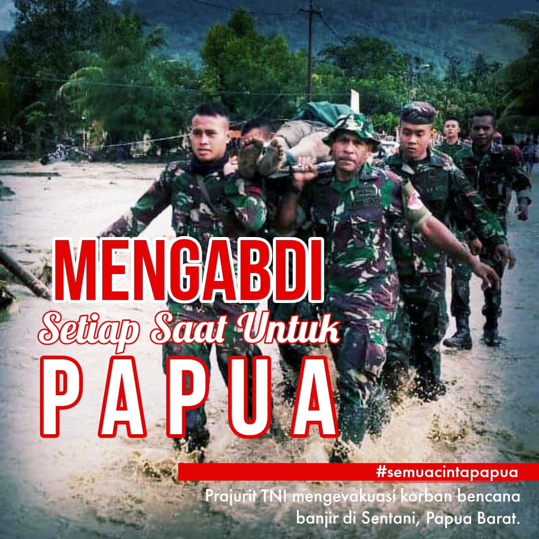 Puspen_TNI's tweet photo. TNI peduli dan mengabdi setiap saat untuk Papua, salah satunya dengan mengevakuasi korban bencana banjir di Sentani 😎💂 #TNIPeduli #WeLovePapua #PapuaIndonesia #IndonesiaMaju #SDMUnggul https://t.co/A3j07npKnW