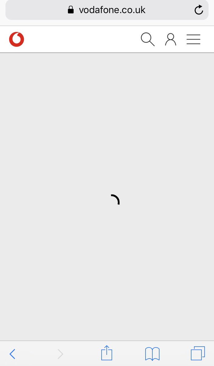 weasemay's tweet photo. @VodafoneUK I’m trying to updat a pay as you go account to a sim only monthly account but whenever I choose a plan it just goes to a loading screen and stays like that https://t.co/L7d1xOAyvB