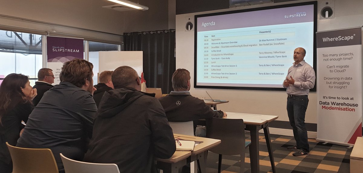 SlipstreamZA's tweet photo. @SlipstreamZA Director Dr Alex Rummel welcoming the attendees to the @wherescape Data Automation Day taking place at Workshop17 in Cape Town today #SlipstreamData #WhereScape #Automation #BigDataSolutions https://t.co/8aEeNudtJz