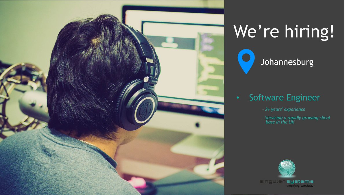 Singular have a fantastic opportunity for a software developer looking to take their career to the next level - join our fast expanding international division: linkedin.com/jobs/view/1441…