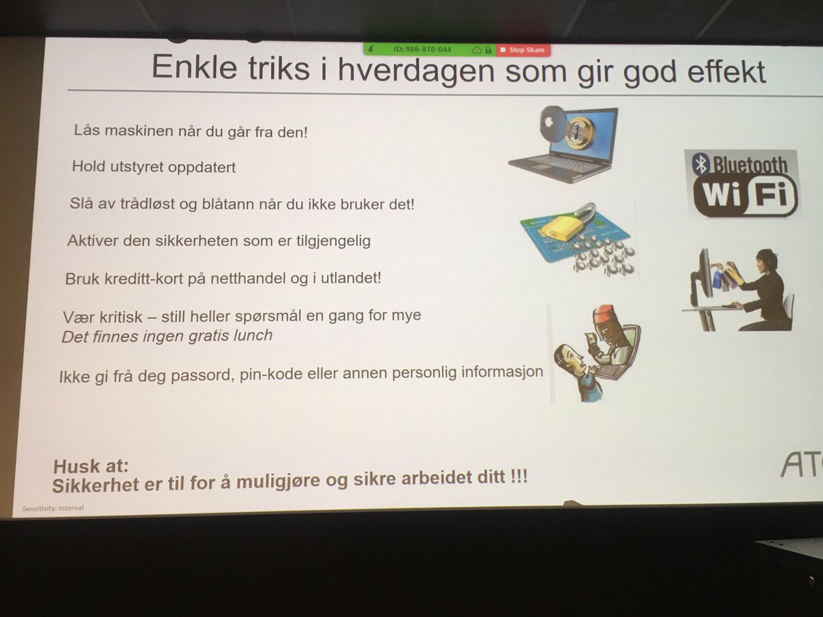 beathe's tweet photo. Faglig påfyll og inspirasjon for våre IT-sikkerhetsstudenter fra @TTmmernes i dag!! Tusen takk! #noroff #atea #itsikkerhet https://t.co/5WXDNT9lJ6