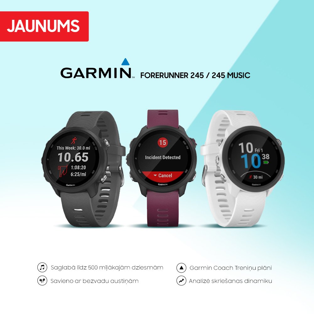 Jaunums no Garmin - Forerunner 245 / 245 Music! 🤩
Seko līdzi savām sportošanas gaitām ar mūziku!
Ienāc un uzzini vairāk 👉bit.ly/2Z7QTVx