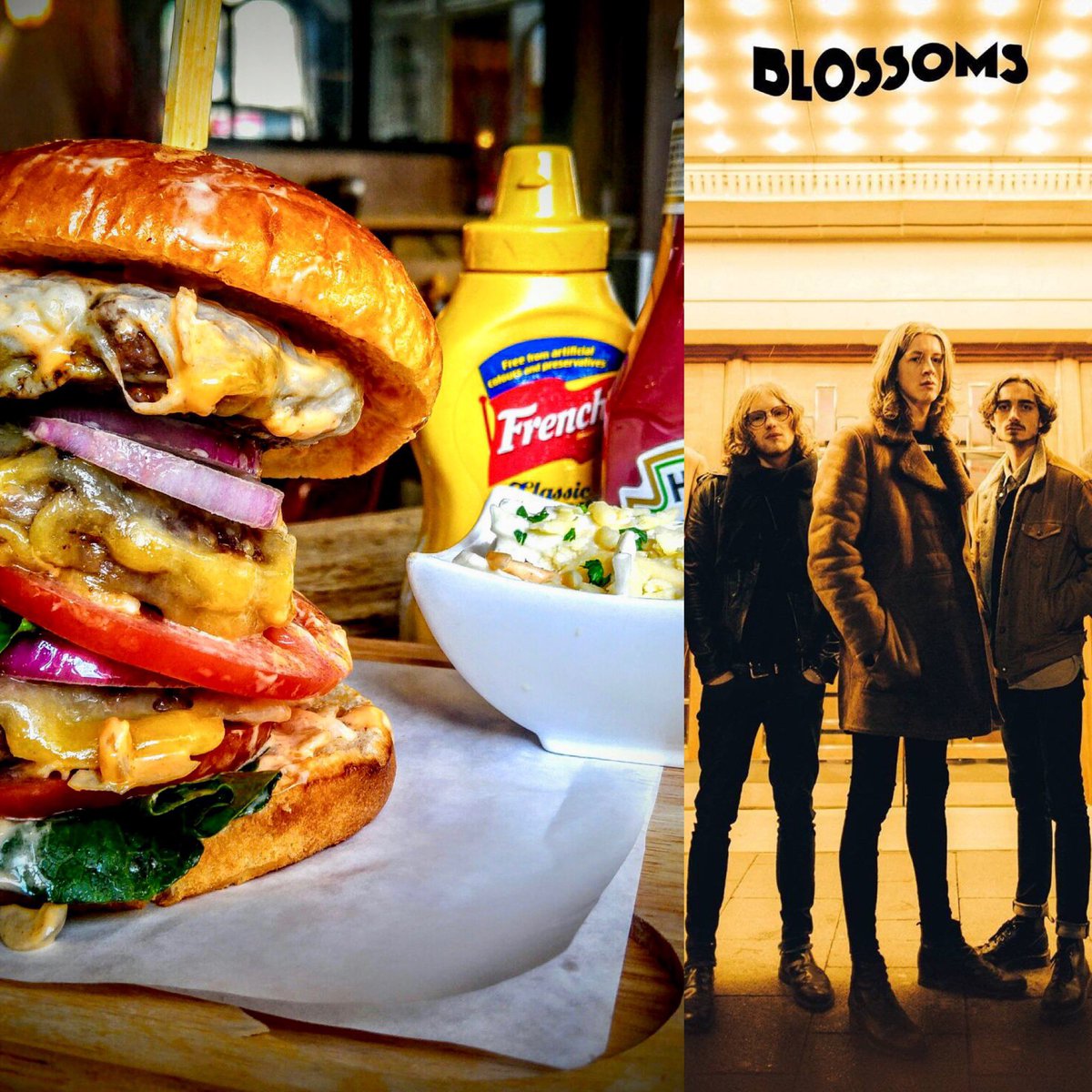 🚨🚨 FREE BURGERS!🚨🚨 To celebrate the launch of our new Naked Burger Co Menu we are giving the first 20 people to arrive from 5pm on Thursday 22nd August a free custom burger with 2 toppings!! Then we’ll be hosting the after party for the Blossoms gig with dj til late 🎶 🕺💃