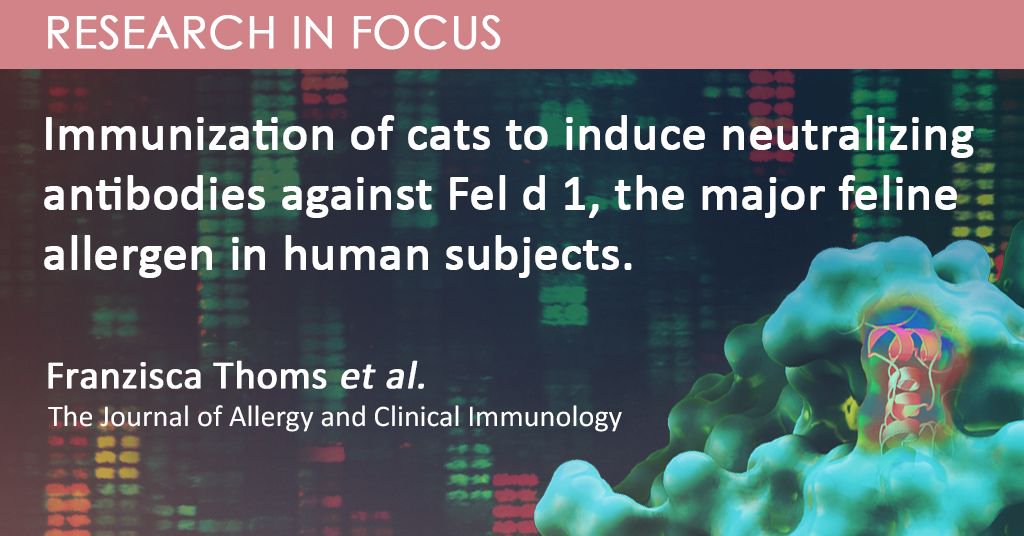 PEPperCHIP's tweet image. Paper feature: Allergic to cats? In a recent customer study, Thoms et al. reports  a new approach to treating Fel d 1-induced allergy in human subjects by immunizing cats against their own major allergen, Fel d 1. Read it here: buff.ly/2MuQJQy #pepperprint #epitopemapping