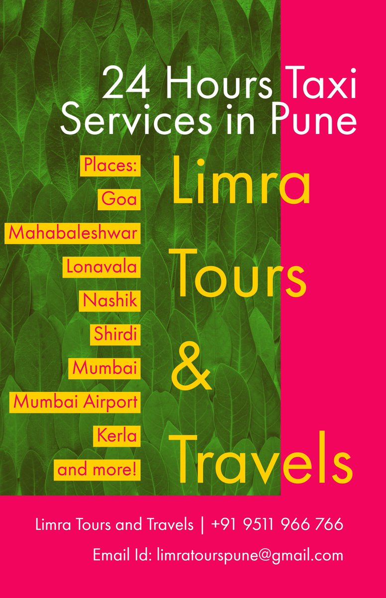 Limra_Tours's tweet photo. Reliable. Safe. Transparent. | Your trusted ride for every occasion!
Limra Tours & Travels, +91-9511 966 766
https://t.co/Q6wCP17lOX
#punetoshirdicab #punetomumbaibycab #punetolonavalacab #punetonashikcab #punetomahabaleshwarcab #punetogoacab #Goacabfrompune #punetogoacabpackage https://t.co/335HwH3KhB