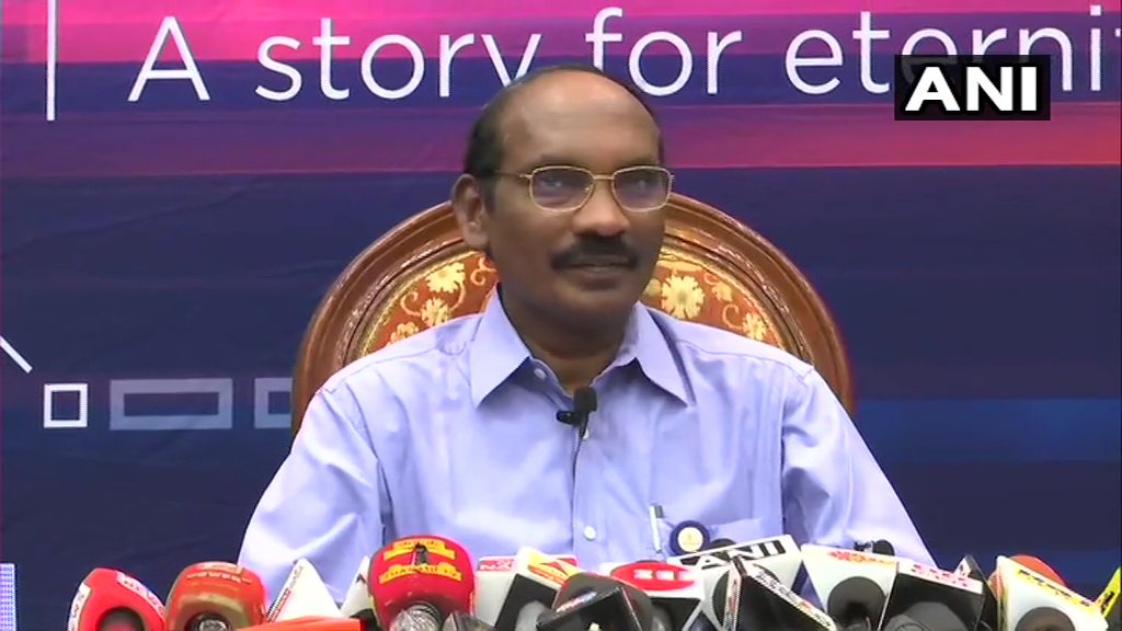 ANI's tweet photo. ISRO Chief K Sivan: #Chandrayaan2 mission crossed a major milestone today, the precise lunar orbit insertion maneuver was carried out at 9 am for about 30 minutes and Chandrayaan 2 was precisely inserted in the defined orbit. https://t.co/uR9LhAux4u