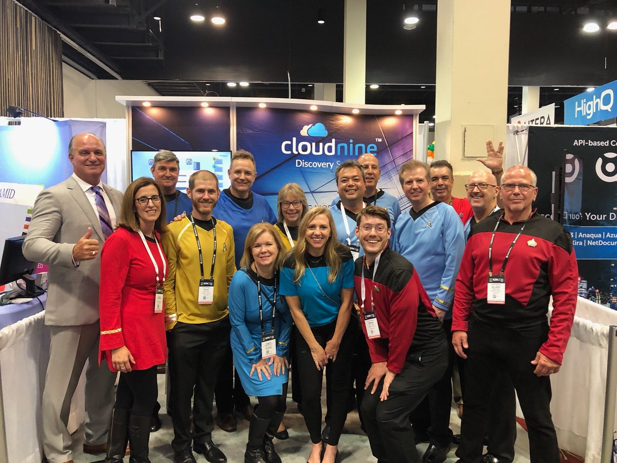 Cloud9Discovery's tweet photo. Great opening reception to #ILTA2019.
The crew of USS @Cloud9Discovery is ready to boldly go where no one has gone before! #ediscovery #legaltech https://t.co/VHzQJhzoCx