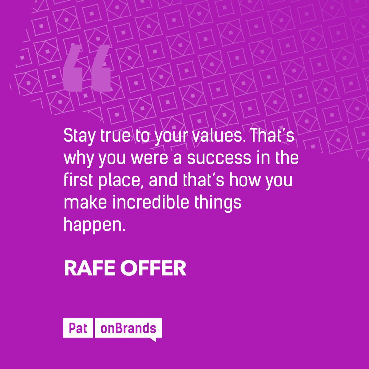 PatOnBrands's tweet photo. Don’t sellout. Stay true to your values #quotestoliveby #RafeOffer #PatonBrands #chooseday https://t.co/bwAMEL7NXN