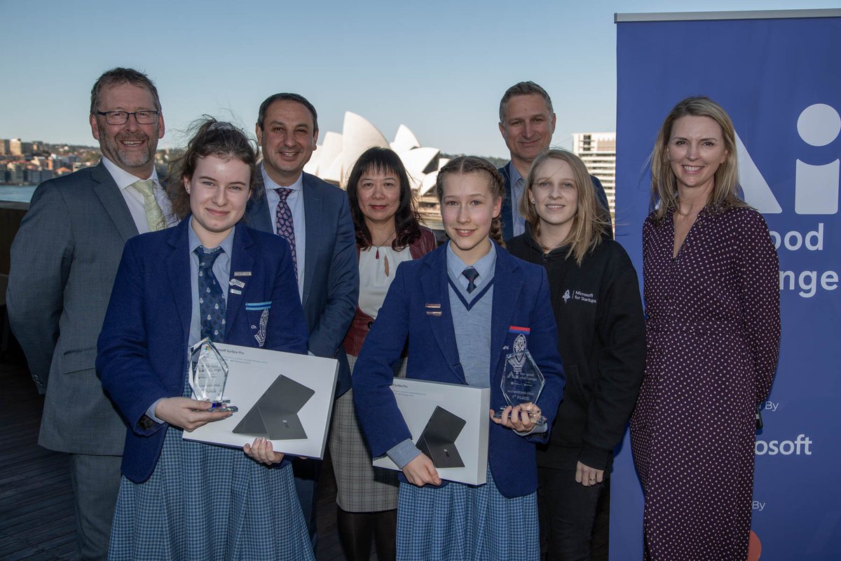 EduChangemakers's tweet photo. The 2019 AI for Good Challenge winning teams for division 2 (Year 10-12) are:
1st - Naila the AI midwife by St Peter's Girls' School
2nd - Smart-Pal by @QLDAcademies
3rd - The Feed by @SSCommunicate 
4th - eChair by Werribee Secondary College
#aiforgood #aiforgoodau @MSAUedu https://t.co/Kqer3gmdcI