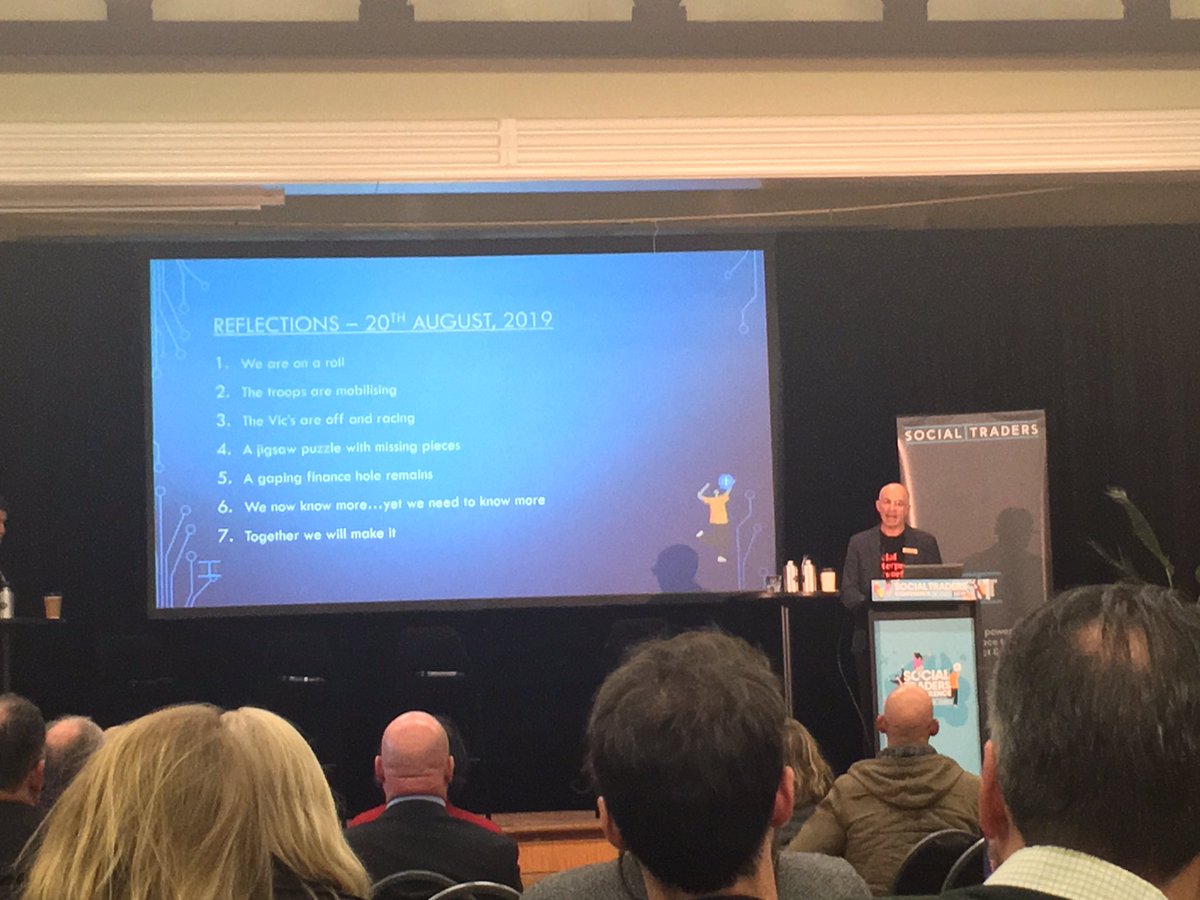 SocialChangeAus's tweet photo. Seven reflections on the state of #socialenterprise in #Australia via @DavidBrookesAU at @SocialTradersAU Conference #socent #socialtraders #stconference #socimp https://t.co/UpIWm7aVWS