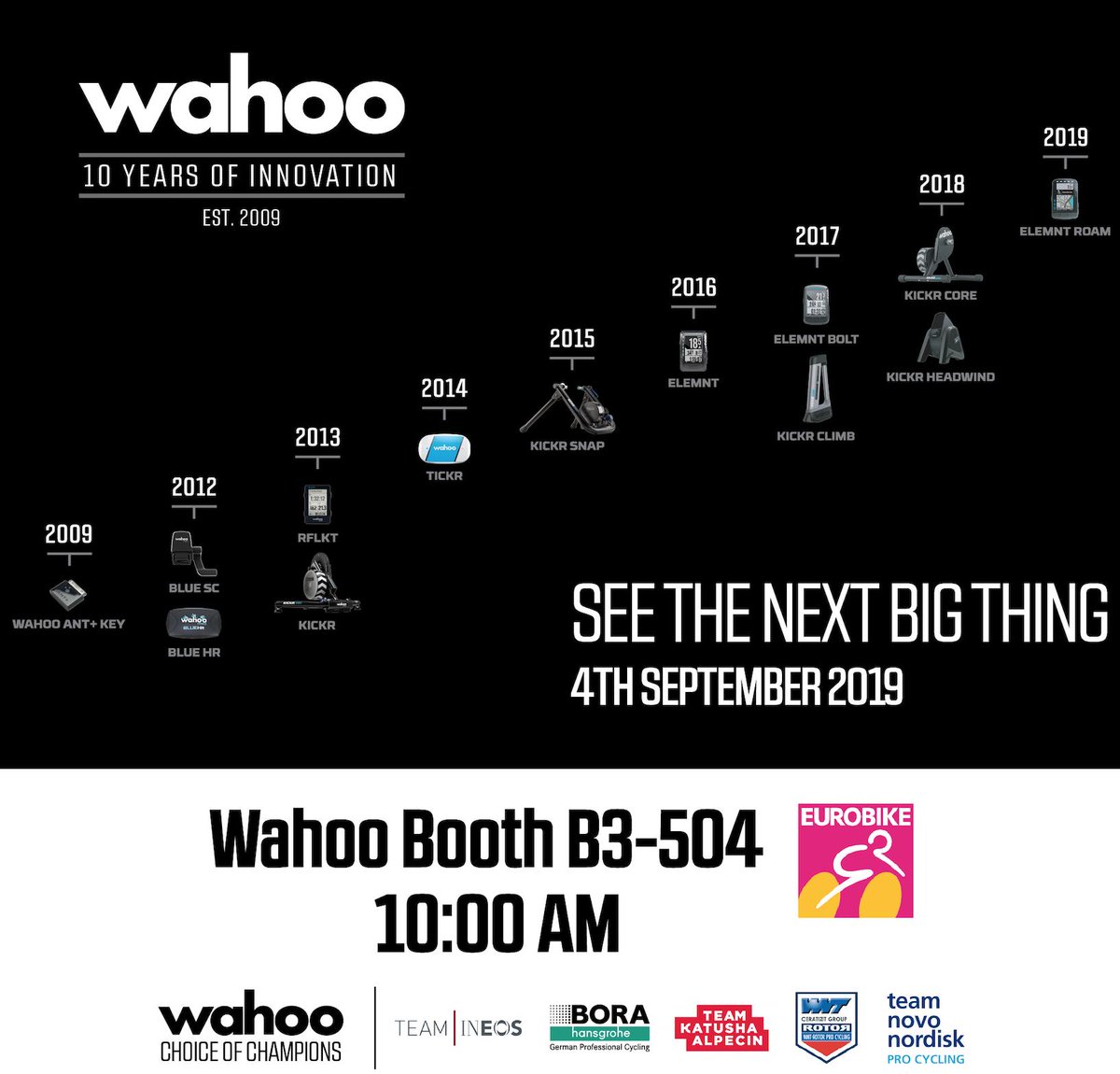 If you are heading to Eurobike this year, make sure you swing past the Wahoo Booth (B3-504) at 10am on the 4th Sep to see the NEXT BIG THING <a href="/wahoofitness/">Wahoo</a> has lined up!

What will it be? Let us know your thoughts below! 🤔👇

#InMyELEMNT #Wahooligan #ChoiceofChampions #Eurobike