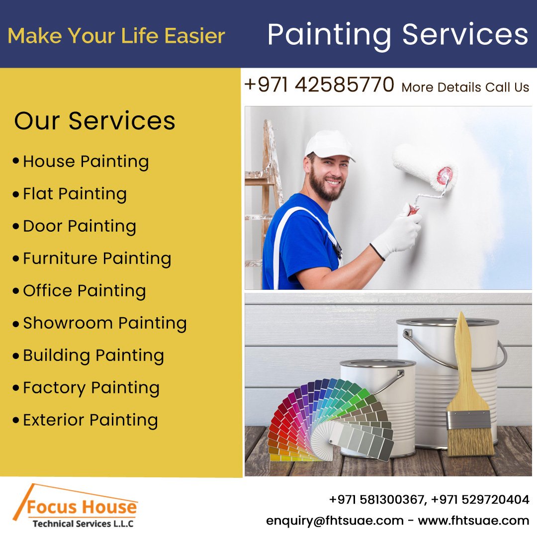 fhtsuae's tweet photo. Focus House Technical services is the one of the best #painting company in #Dubai.They give a perfect finish to the interior and exterior #walls of your #house and allow you to change the entire ambiance.
🌐https://t.co/x0xEplywen
#fhtsuae #paintingservice #homepainting #uae https://t.co/HZxw43D0u4