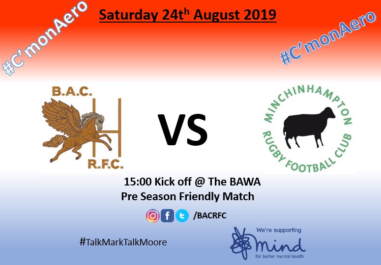 BACRFC's tweet photo. Our first pre season friendly this Saturday at the bawa come along and support the boys.
.
.
#BACRFC #C’monAero #teamslab #damosdeals #wherepridemeetspassion #talkmarktalkmoore #rugbyunion #grassrootsrugby #mind https://t.co/lj2VIeitfv