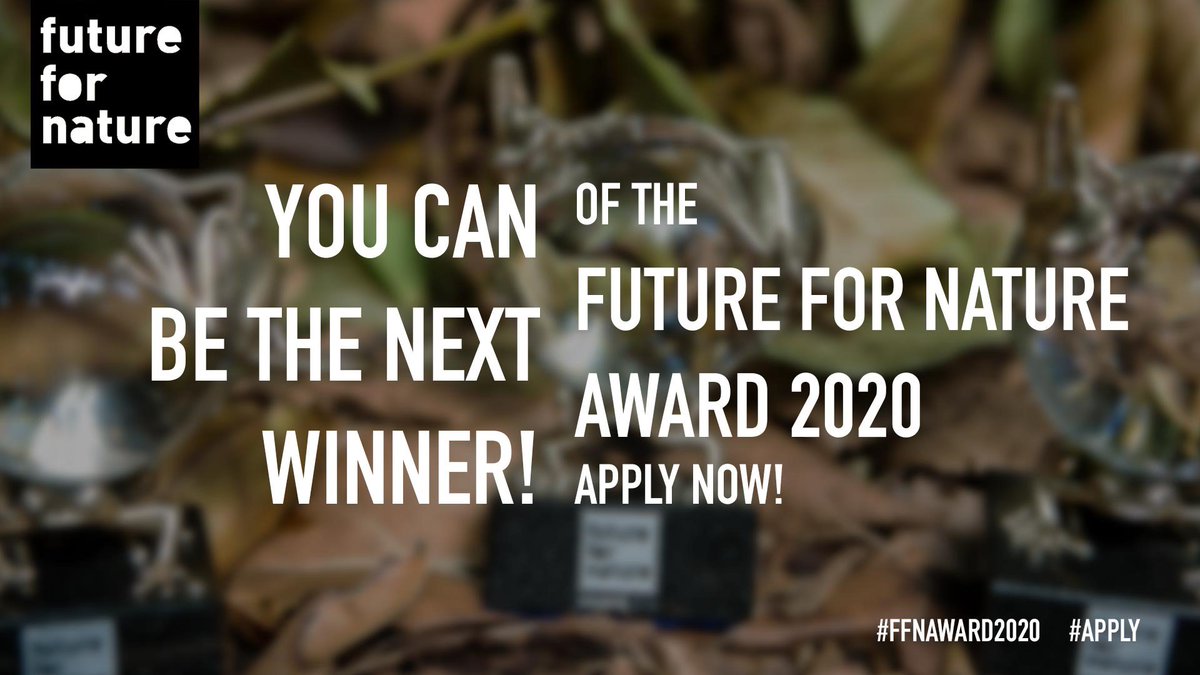Futurefornature's tweet photo. The #CalltoApply for the #FFNawards2020 is open! Are you our next #conservationhero that combines perseverance and species conservation with science, innovation or community engagement? Are you 35 years or under? Go to our website and apply! https://t.co/LCMU6LA6sL https://t.co/QQeLxptuKa