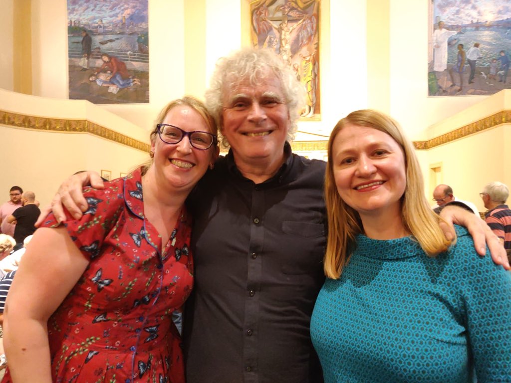LSChorus's tweet photo. Two rehearsals down with Maestro @SirSimonRattle @simonhalsey @Orfeo_Catala @Corjove @londonsymphony @GeraldFinley Ready for the final polish this morning for #Walton #Belshazzar at @bbcproms #Prom44 (also incredible Varese and Koechlin from a huge band - count the percussion!!) https://t.co/8RbQQW5EOK