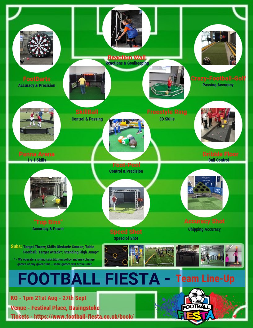 <a href="/Lionesses/">Lionesses</a> we’re promoting skills for all <a href="/FootballFiesta3/">Footballfiesta1</a> and showcased this at your bosses gaff (<a href="/hotelfootballuk/">Hotel Football</a>) Now we’re <a href="/FestivalPlace/">Festival Place</a> for the next 6 weeks and want everyone to come down to challenge themselves &amp; their friends football-fiesta.co.uk/book/