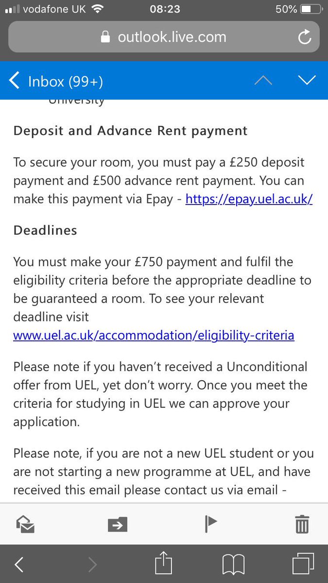 One of my amazing former students is completely over the moon about joining <a href="/UEL_News/">Uni of East London</a>, but she’s just received this email requesting £750 to secure her accommodation...!

She simply cannot access this kind of money - it’s these kind of barriers that stop poor kids attending uni!