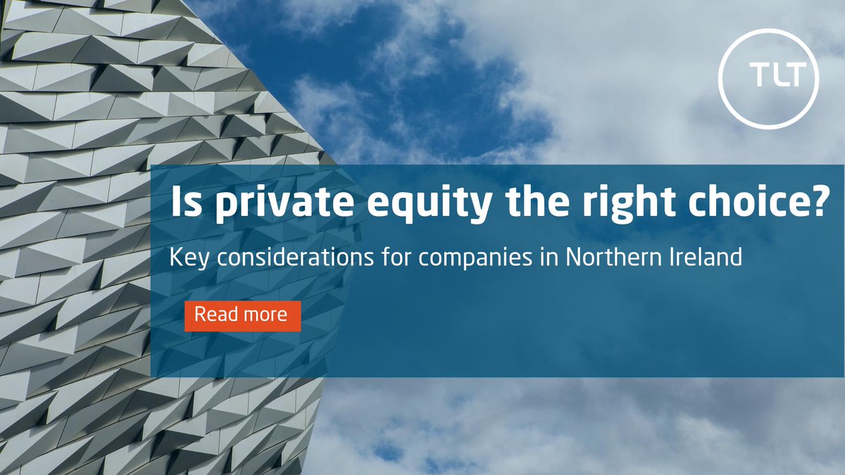 Read our insight where we're exploring the key considerations for companies thinking about whether private equity in Northern Ireland is the right investment choice. bit.ly/33JGxtA