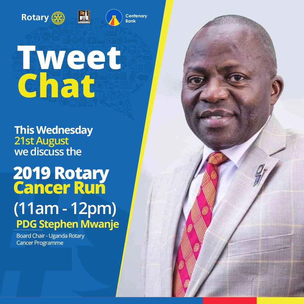 Why was the Cancer Run started? How much money has been raised for the Cancer Run over the years?

Here’s your chance to ask all your questions on the Cancer Run as we host the Board Chair, Rotary Cancer Program, PDG Stephen Mwanje on a LIVE Tweet chat tomorrow from 11 am - 12 pm