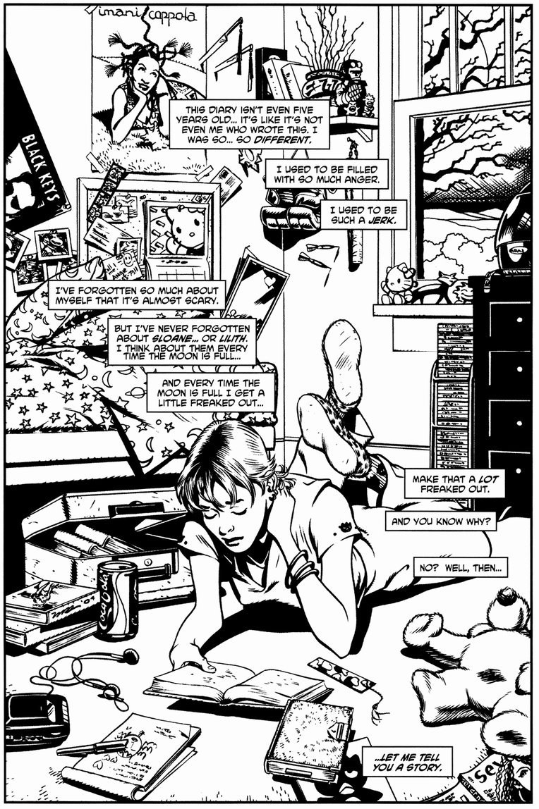 Michael Dooney. Shadow's a big Hello Kitty and Hellboy fan apparently. Also think that plush toy in the corner is Fluffy Brockelton, one of the stars from Dooney's own Mirage series Gizmo!